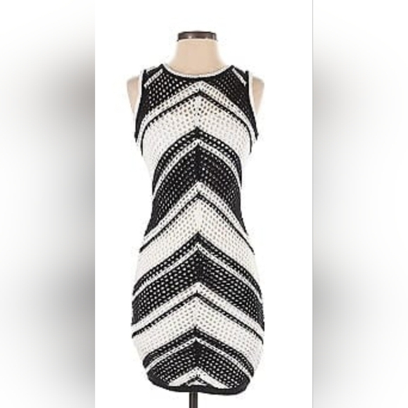 Willow & Wind Dresses & Skirts - WILLOW & WIND Elegant Black and White Chevron Dress SZ M.